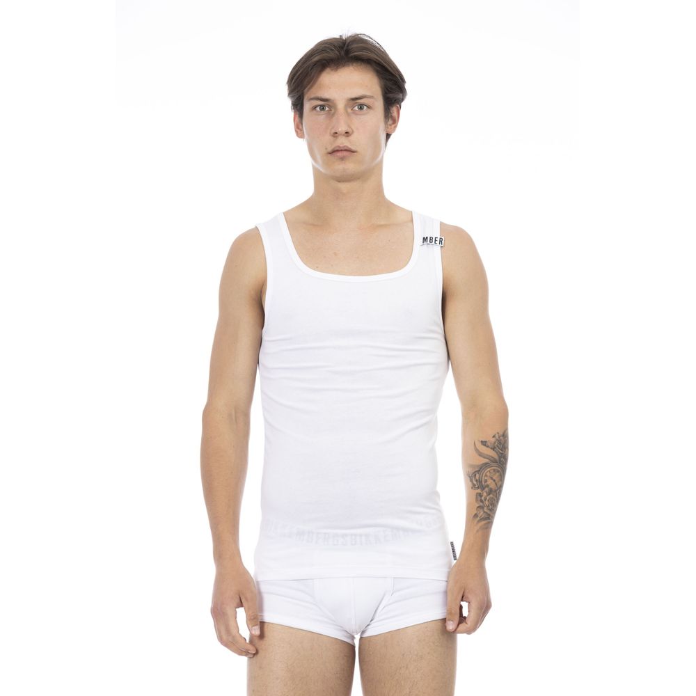 White Cotton Mens Tank Top
