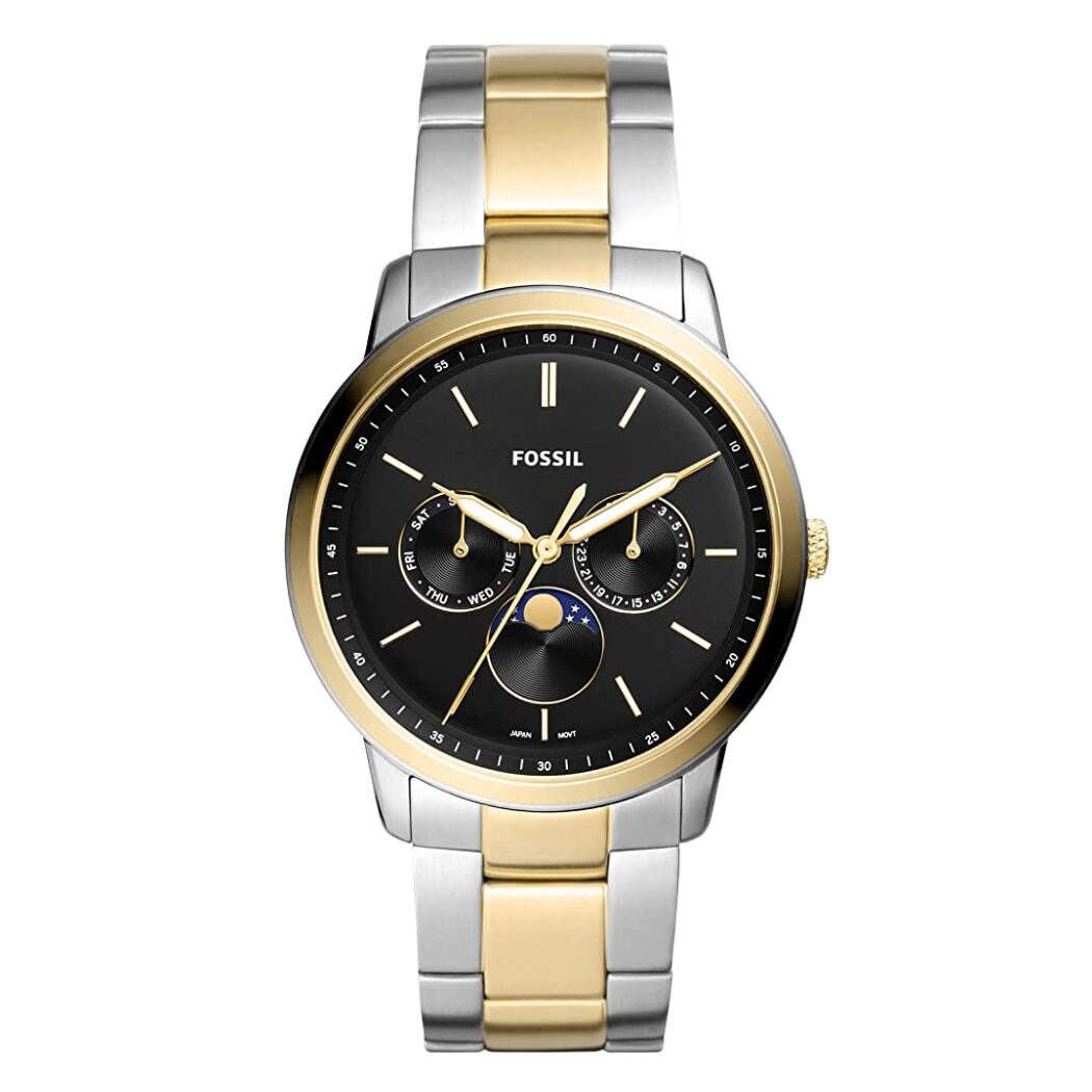 Fossil Neutra 42 mm Moonphase Multifunction Two-Tone Stainless Steel Watch