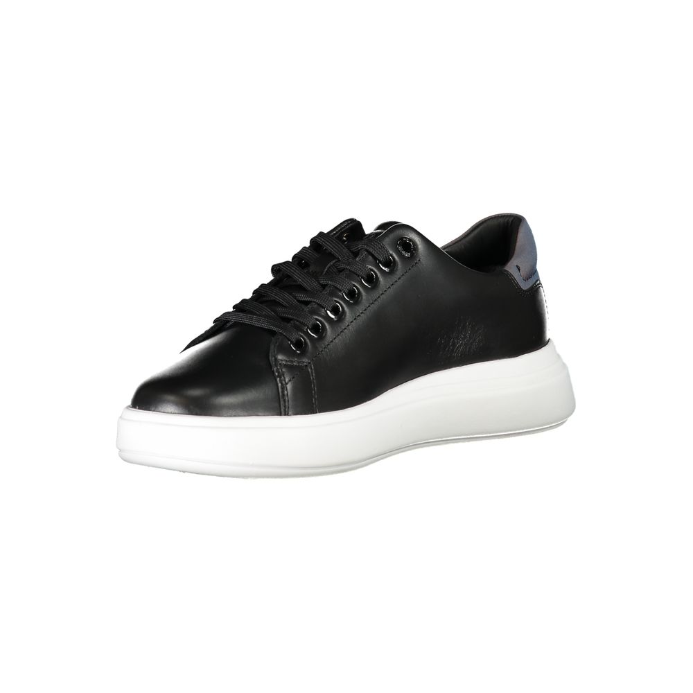 Black Leather Women Sneaker