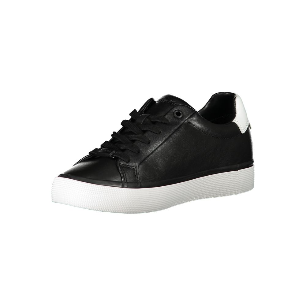 Black Leather Women Sneaker