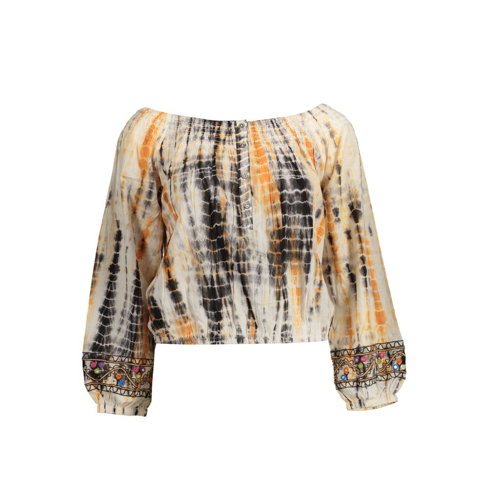 Beige Cotton Women T-Shirt