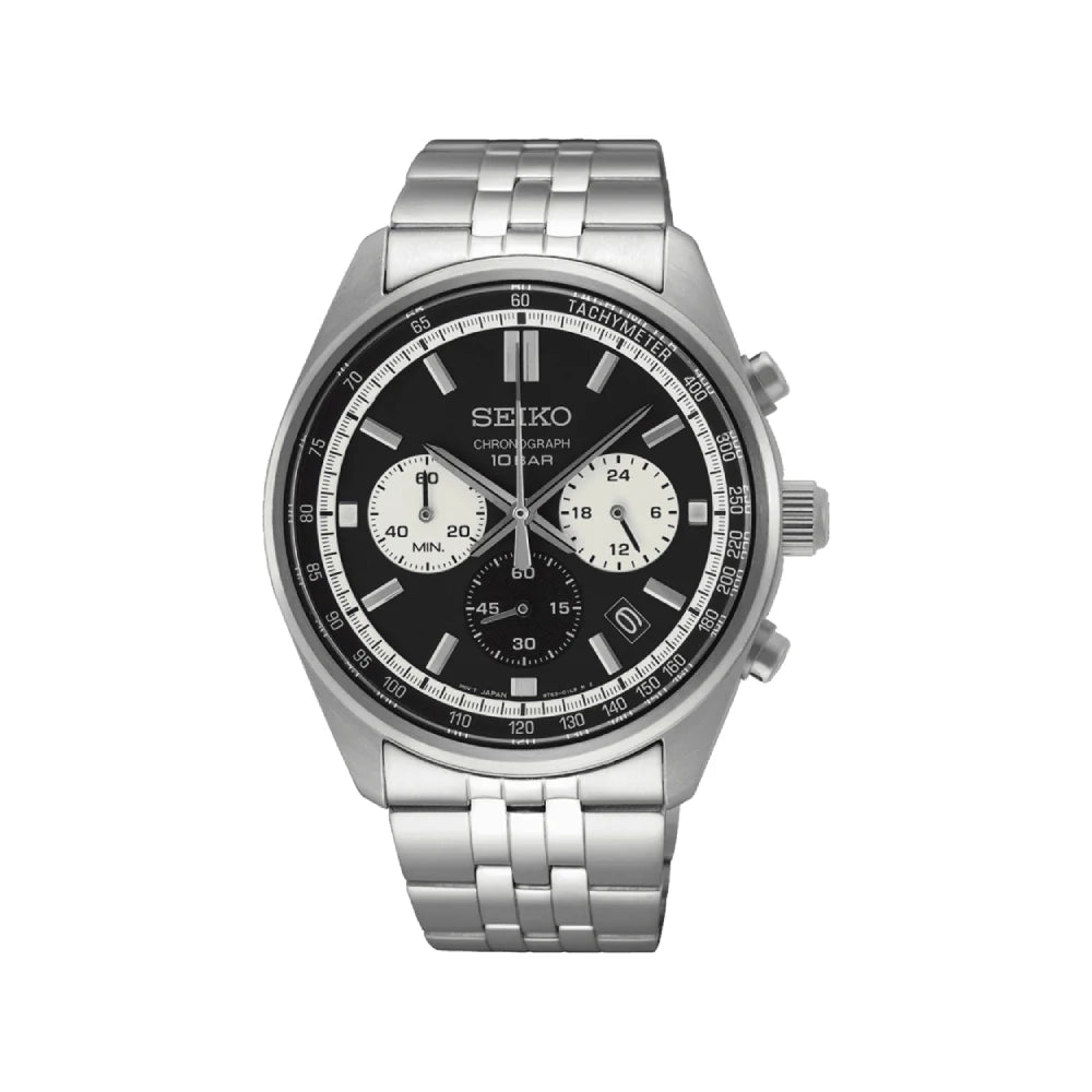 Seiko Chronograph Quartz Black Dial Men's Watch